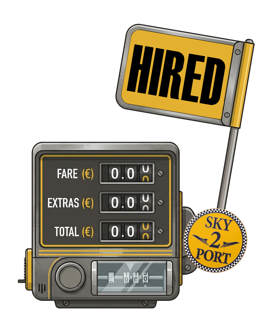Sky2Port taxi meter — HIRED